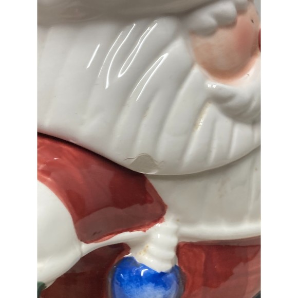 Ceramic Santa Holding Lights Cookie Jar - Asia Master Group - 12" Christmas Item - Picture 3 of 13